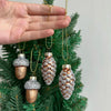 Glass Pine Cones and Acorns Tree Ornaments