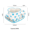 Heart Shape Coffee cup with Saucer