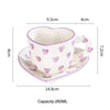 Heart Shape Coffee cup with Saucer