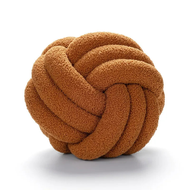 Hand-Woven Knotted Ball Pillow
