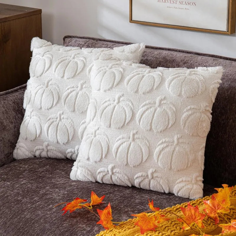 Set of 2 Autumn Pumpkin Pillow Covers