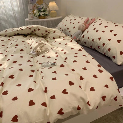 Love Heart Bedsheets Set